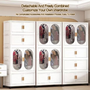  MUENHUI High Quality Folding Design Plastic Wardrobe	