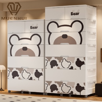 MUENHUI Dew Design Large Capacity Folding Design Plastic Storage Cabinet