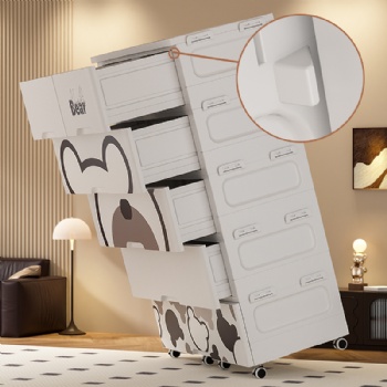  MUENHUI Dew Design Large Capacity Folding Design Plastic Storage Cabinet	