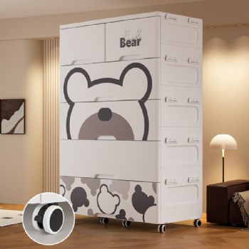  MUENHUI Dew Design Large Capacity Folding Design Plastic Storage Cabinet	