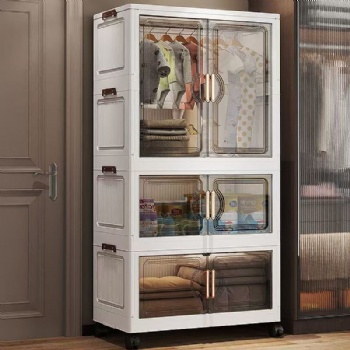  MUENHUI New Arrival Large Capacity Folding Design Plastic Wardrobe	