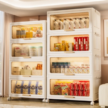  MUENHUI New Design Large Capacity Flip Door Plastic Storage Cabinet	