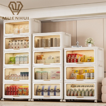 MUENHUI New Design Large Capacity Flip Door Plastic Storage Cabinet