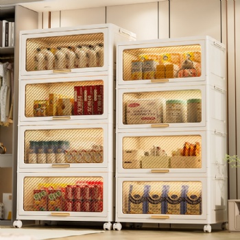  MUENHUI New Design Large Capacity Flip Door Plastic Storage Cabinet	