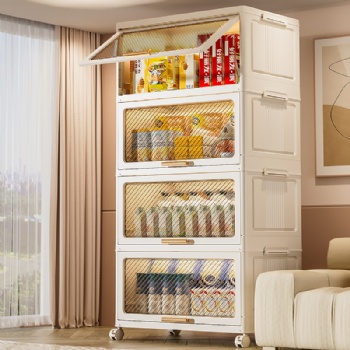  MUENHUI New Design Large Capacity Flip Door Plastic Storage Cabinet	