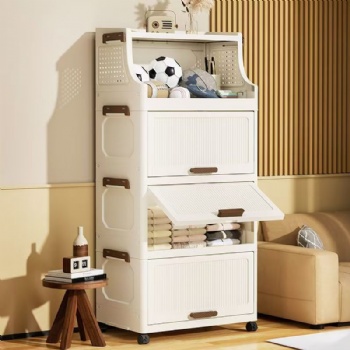  MUENHUI New Design Large Capacity Flip Door Plastic Storage Cabinet	
