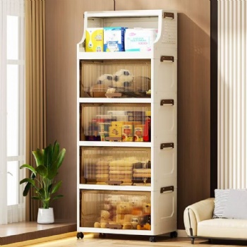  MUENHUI New Design Large Capacity Flip Door Plastic Storage Cabinet	