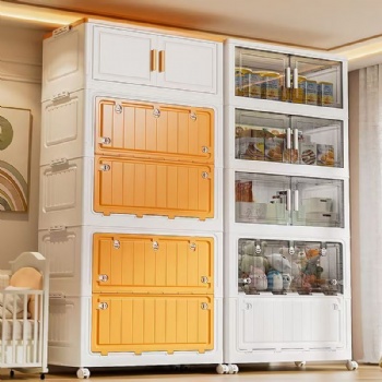  MUENHUI New Arrival Large Capacity Folding Design Plastic Storage Cabinet	