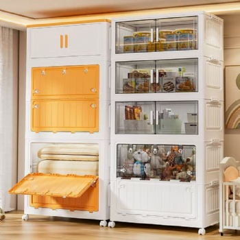  MUENHUI New Arrival Large Capacity Folding Design Plastic Storage Cabinet	