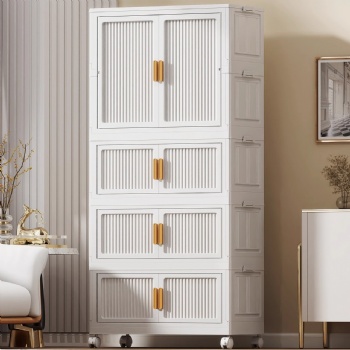  MUENHUI Large Capacity Folding Design Plastic Wardrobe	