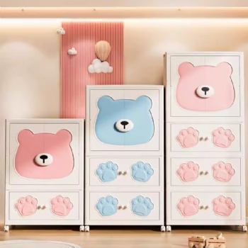  MUENHUI Large Capacity Cartoon Design Folding Plastic Wardrobe	