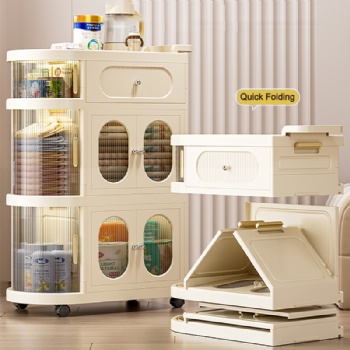  MUENHUI Hot Sale High Quality Folding Design Plastic Storage Cabinet	